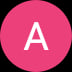 Pink circular button with white capital letter A in the center