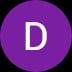 Purple circle with white letter D inside